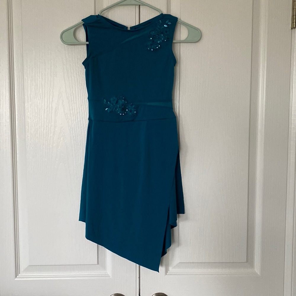 Beautiful girls teal dance costume